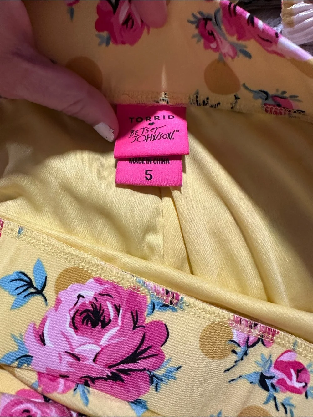 Betsey Johnson x Torrid Yellow Floral Polka Dot Matching Skirt Set